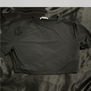 Zara Black Short Sleeve Crop Top